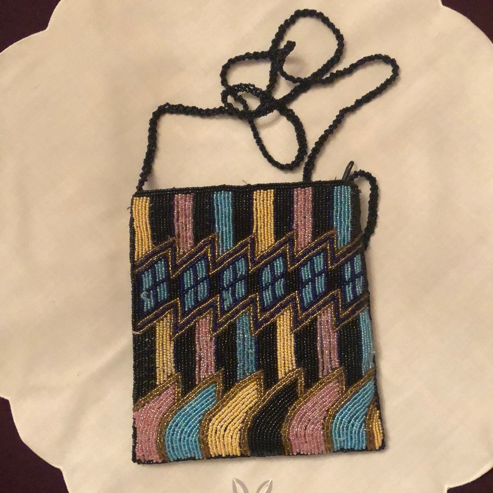 Multicolored Glass Bead Bag
